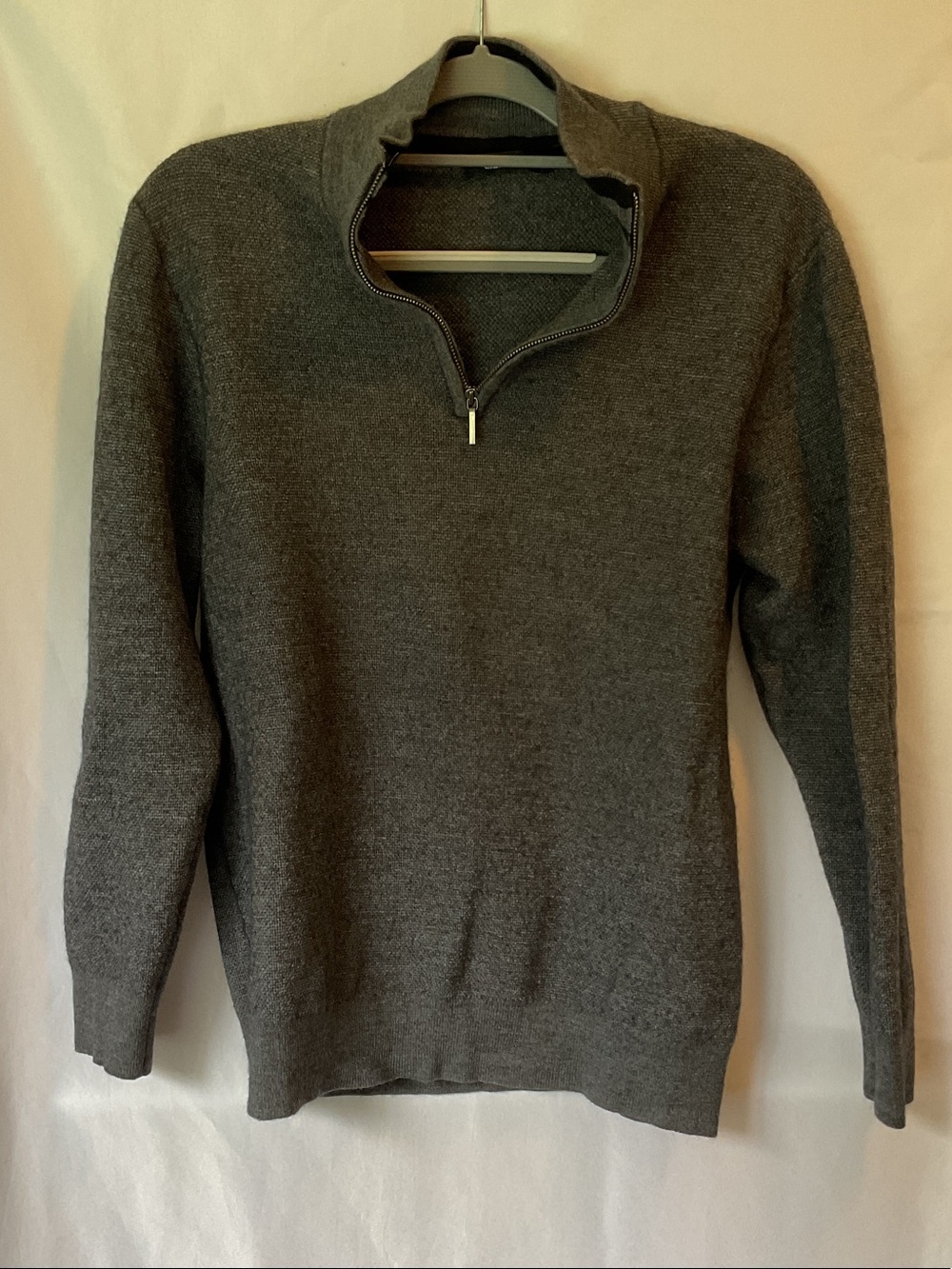 Claiborne Men's Charcoal Gray Quarter-Zip Sweater